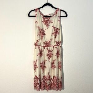 Max Studio Cream and rose dress